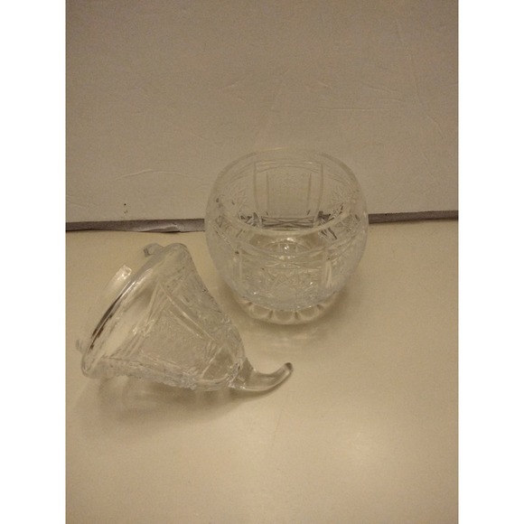 Vintage Julia Crystal Poland Lead Crystal Pear Preserve Candy Jar 8" - Picture 2 of 7